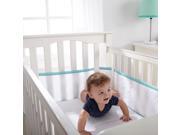 BreathableBaby Deluxe Breathable Embossed Mesh Crib Liner White Seafoam