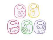 Koala Baby Girls 5 Pack Sketchy Animals Bibs
