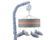 Lambs Ivy Silver Cloud Gray Blue Airplane Musical Mobile