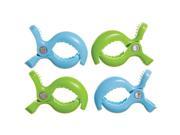 Dreambaby Strollerbuddy Stroller Blanket Clips 4 Pack Blue and Green