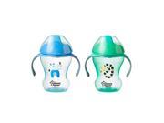 Tommee Tippee 2 Pack 8 Ounce Trainer Sippy Cup Blue and Green