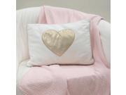 Lambs Ivy Dawn Collection White Gold Heart Decorative Pillow
