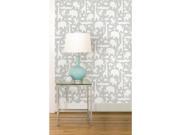Brewster Wallcovering NuWallpaper Grey Its a Jungle in Here Peel Stick Wall
