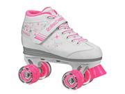 Roller Derby Lighted Wheel Roller Skate Girl s Size 3 Pink White Sparkle