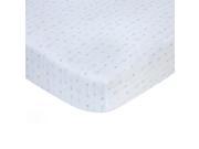 Carter s White with Blue Arrow Mini Print Cotton Crib Sheet