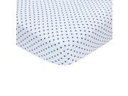 Carter s White with Navy Stars Cotton Crib Sheet