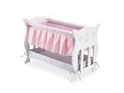 You Me Baby So Sweet Wooden Bassinet Furniture for 18 Doll White Pink