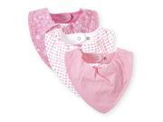 Koala Baby Girls 3 Pack Pink White Infant Bandana Bibs