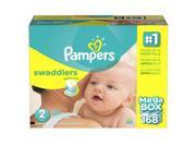 Pampers Swaddlers Size 2 Newborn Disposable Diaper Mega Box 168 Count
