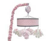 Lambs Ivy Duchess Pink Black Bunny Musical Mobile