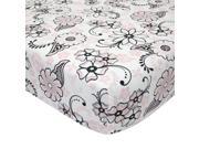 Lambs Ivy Duchess Pink Black Floral Fitted Crib Sheet