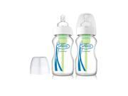 Dr. Brown s BPA Free Options 2 Pack 9 Ounce Wide Neck Glass Bottles Set