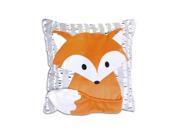 The Peanut Shell Woodland Dreams Grey Orange Fox Decorative Pillow