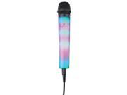 Singing Machine Unidirectional Dynamic Wired Microphone with Lights Black