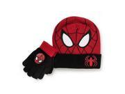 Marvel Boys Hat and Glove Set Spider Man Face