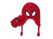 Marvel Spider Man Hat and Glove Set Red Face