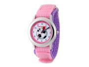 Red Balloon Girl s Soccer Stainless Steel Watch with Pink Purple Nylon Strap