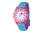 Red Balloon Girls Pink Plastic Watch Teal and Purple Nylon Strap