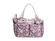 Laura Ashley 6 in 1 Floral Tote Diaper Bag Gray and Pink