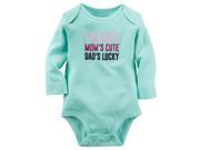 Carter s Girls Blue I m Cute Mom s Cute Dad s Lucky Embroidered 6 MONTHS