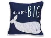 Wendy Bellissimo Landon Navy Grey Whale Decorative Pillow
