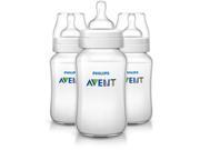 Philips Avent 3 Pack 11 Ounce Anti colic Baby Bottle Clear