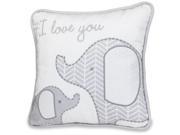 Wendy Bellissimo Hudson Grey White Elephant Decorative Pillow
