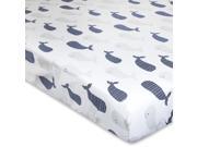 Wendy Bellissimo Landon Navy White Grey Whale Fitted Sheet