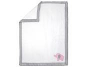 Wendy Bellissimo Elodie Pink White Elephant Applique Blanket