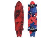PlayWheels Marvel Ultimate Spider Man 31 inch Longboard Skateboard Red Web