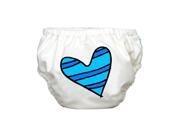 Charlie Banana 2 in 1 Swim Diaper Training Pants Blue Petit Coeur on White