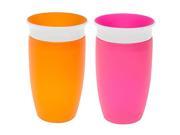 Munchkin Miracle 360 Degree 2 Pack 10 Ounce Si Pink Orange with Color Lids