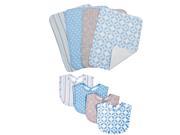 Trend Lab Logan 4 Pack Bib and 4 Pack Burp Cloth Set