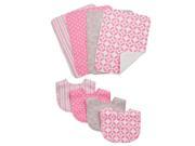 Trend Lab Lily 4 Pack Bib and 4 Pack Burp Cloth Set