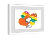 Marmont Hill Rainbow Hearts Peanuts Framed Art Print