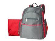 Fisher Price Ripstop Backpack Diaper Bag Grey Red