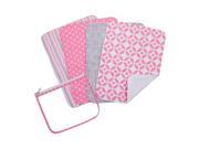 Trend Lab Lily Zipper Pouch and 4 Burp Cloth Gift Set