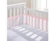 Breathable Mesh Crib Liner Pink White Clover