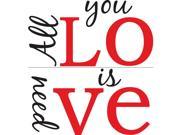 WallPops All You Need is Love Wall Phrase 19.5 x 17.5