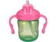 Playtex BPA Free 6 Ounce Straw Trainer Cup Green with Pink Lid