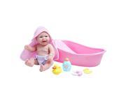 La Newborn 8 Piece Realistic Baby Doll Bathtub Set Pink