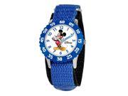Disney Kid s Mickey Mouse Stainless Steel Time Teacher Watch Blue