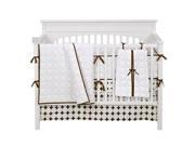 Bacati Quilted Circles White Chocolate 4 Piece Crib Bedding Set