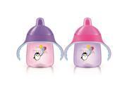 Philips AVENT My Penguin 9 Ounce Sippy Cup 2 Pack Pink Purple