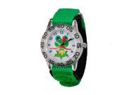 Red Balloon Time Teacher Analog Watch with Green Nylon Strap