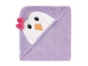 Luvable Friends Animal Face Hooded Terry Towel Purple Penguin