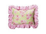 Bacati Flowerbasket Pink and Green Decorative Pillow