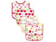 Luvable Friends 4 Pack Water Resistant Bibs with Pocket Pink