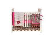 Bacati Damask Pink Chocolate 10 Piece Crib Bedding Set