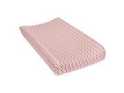 Trend Lab Coral and Gray Chevron Deluxe Flannel Changing Pad Cover